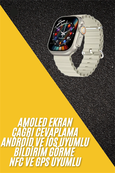 Akıllı Saat Kol Saati Android ve İOS Uyumlu Nabız Ölçer Sesli Asistan Yeni Nesil