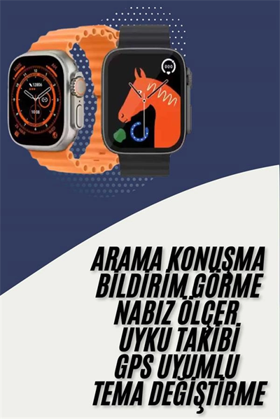 Akıllı Saat Kordon Hediyeli Güçlü Batarya Kapasiteli Titreşimli Bildirim Görme Unisex