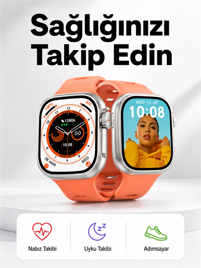 Akıllı Saat Nabız Ölçebilen Yeni Nesil GPS ve Adımsayar Özelliği (Kopya)