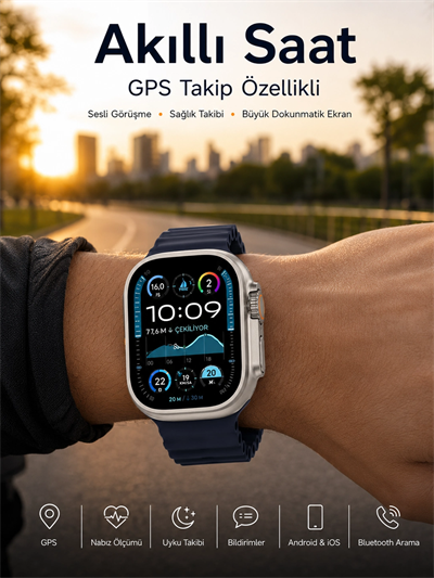 Akıllı Saat Nabız Ölçer Uyku Takibi Adımsayar Alarm ve Hatırlatıcı Çağrı Cevaplama Yeni Nesil