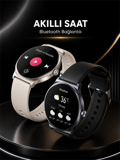 Akıllı Saat Sesli Görüşme Bluetooth Bağlantılı 3 Kordonlu