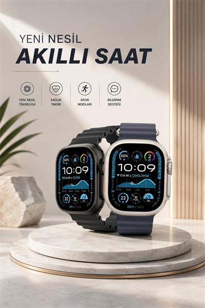 Akıllı Saat Sesli Görüşme Titreşimli GPS Bağlantısı Müzik Dinleme Sosyal Medya Bildirimleri