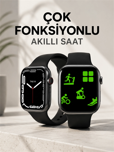 Akıllı Saat Tema Değiştirme Uyku ve Sağlık Takibi Sesli Asistan Bildirim Görme