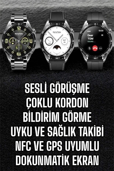 Akıllı Saat Titreşimli Pusula Nabız ve Tansiyon Ölçer NFC Uyumlu