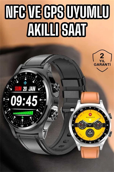 Akıllı Saat Titreşimli Pusula Nabız ve Tansiyon Ölçer NFC Uyumlu
