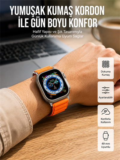 Akıllı Saat Ultra Android & İOS Uyumlu Arama Bildirim Özellikli
