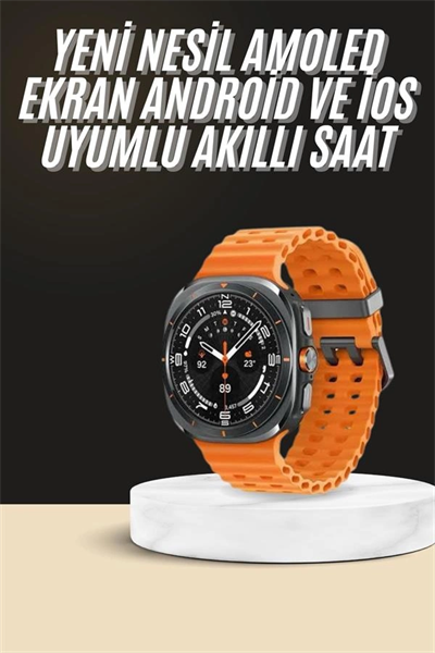 Akıllı Saat Unısex Zarif Görünümlü Titanyum Kasa Amoled Ekran Müzik Dinleme