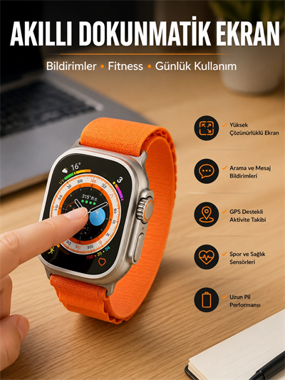 Akıllı Saat Uyku ve Spor Takibi Yeni Nesil Bluetooth Bağlantılı Amoled Ekran