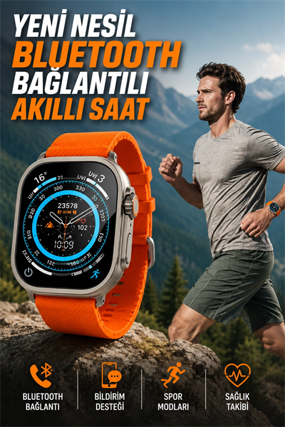 Akıllı Saat Uyku ve Spor Takibi Yeni Nesil Bluetooth Bağlantılı Amoled Ekran