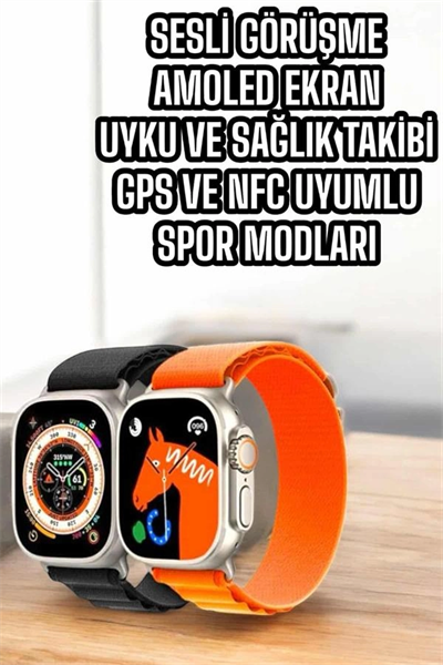 Akıllı Saat Uyku ve Spor Takibi Yeni Nesil Bluetooth Bağlantılı Amoled Ekran