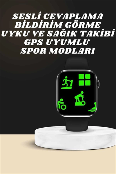 Akıllı Saat Wireless Şarj Yüksek Çözünürlüklü Müzik Dinleme Sesli Cevaplama