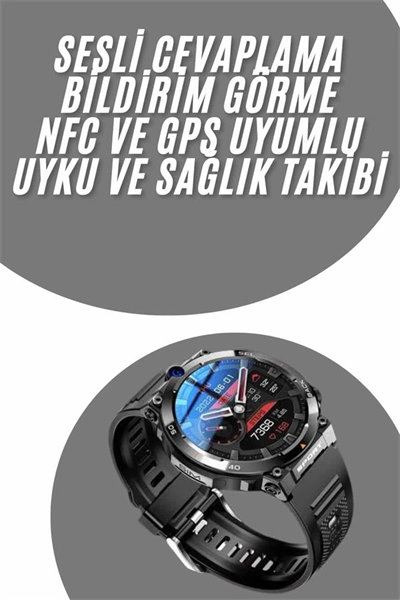 Akıllı Saat Yeni Model Sesli Asistan Bildirim Görme Bluetooth Bağlantılı Müzik Dinleme