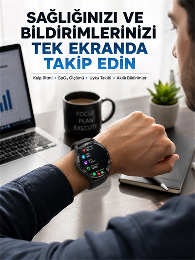 Akıllı Saat Yeni Model Sesli Asistan Bildirim Görme Bluetooth Bağlantılı Müzik Dinleme