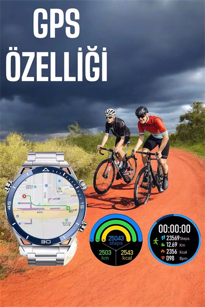 Akıllı Saat Yeni Nesil 2024 Model Metal Kordonlu Bluetooth Bağlantılı