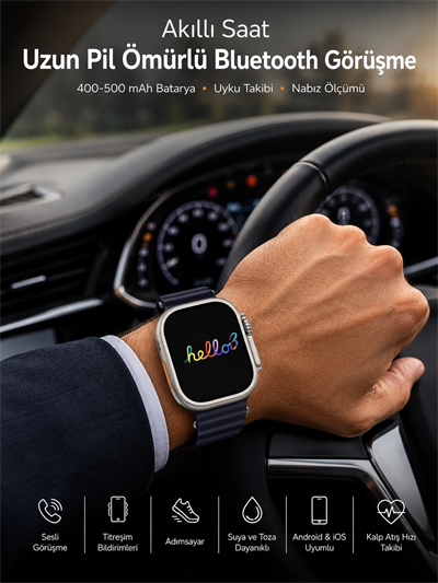 Akıllı Saat Yeni Nesil Bluetooth Bağlantılı Uyku Sağlık Takibi GPS Ve NFC Uyumlu