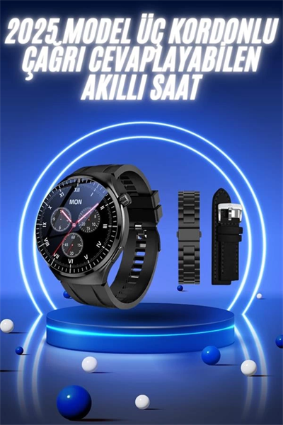 Akıllı Saat Yeni Nesil Üç Kordonlu Nabız Ölçer Çağrı Cevaplama