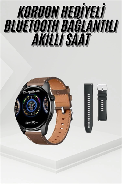 Akıllı Saat Yuvarlak Ekran Sesli Görüşme Özellikli Siyah Akıllı Unisex Kol Saati