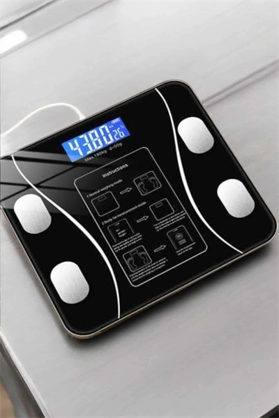 Akıllı Tartı Dijital Baskül Yağ Su Kas Vücut Kitle Kilo Ölçer Tartı