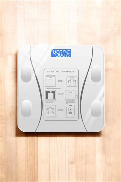 Akıllı Tartı Dijital Baskül Yağ Su Kas Vücut Kitle Kilo Ölçer Tartı