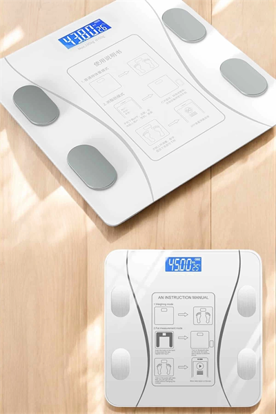 Akıllı Tartı Dijital Baskül Yağ Su Kas Vücut Kitle Kilo Ölçer Tartı