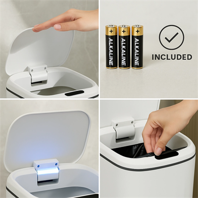 Akıllı Teknolojik Çöp Kutusu Otomatik Sensörlu Çöp Kutusu Piller Dahil Çöp Kovası 20L