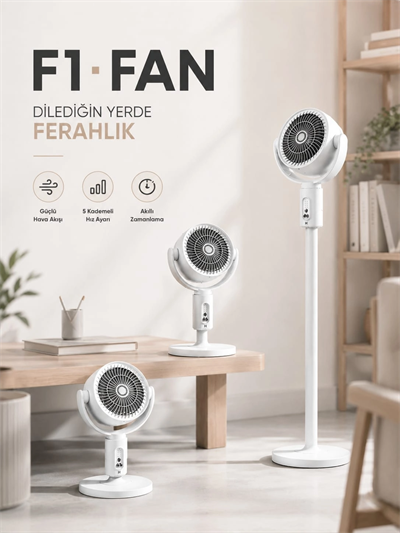 Akıllı Zamanlayıcı Özelliğiyle Enerji Tasarruflu Dikey Vantilatör