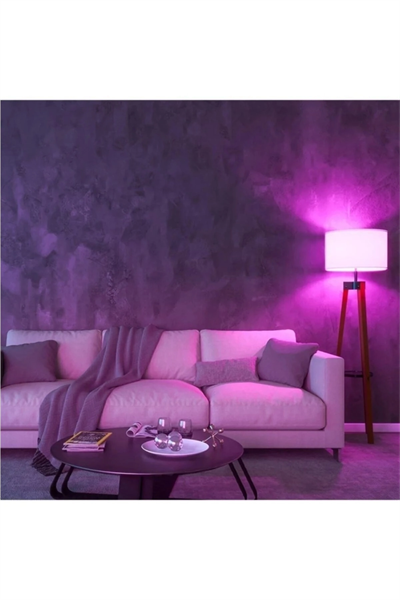 Akıllı ampul E27 duy 8,5 watt beyaz ışık uzaktan kumandalı dim özelliği renkli - E27 Duy Tipi