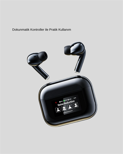 Aktif Gürültü Engelleme (ANC) Kablosuz Bluetooth Kulaklık – Dijital Ekranlı, Dokunmatik ve Uzun Pil Ömürlü