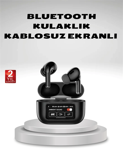 Aktif Gürültü Engelleme (ANC) Kablosuz Bluetooth Kulaklık – Dijital Ekranlı, Dokunmatik ve Uzun Pil Ömürlü