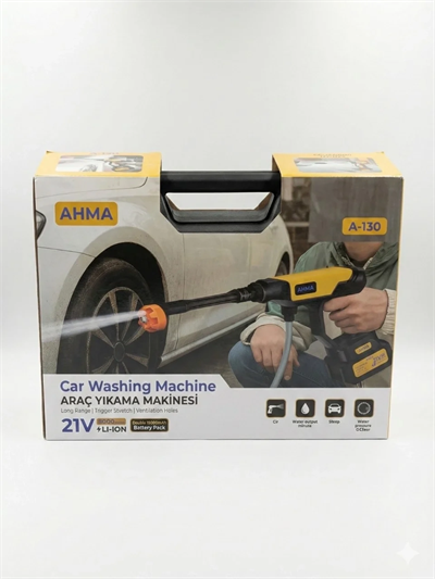 Akülü Basınçlı Araç Yıkama Makinesi | 21v Çift Batarya | 175 Psı Güç | 3.6l/dk Su Akışı A-130 Bx40