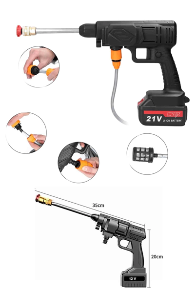 Akülü Oto Araç Yıkama Yüksek Basınçlı Araba Yıkama Makinesi Şarjlı