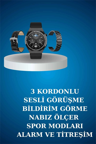 Alarm ve Titreşim Özellikli Akıllı Saat ve Mikrofonlu Kablolu Bluetooth Kulaklık 60 Saat