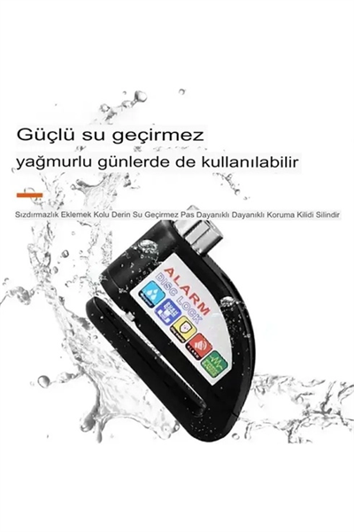 Alarmlı Disk Kilidi Motorsiklet Scooter Bisiklet Sesli Alarm 110 Desibel Yüksek Ses