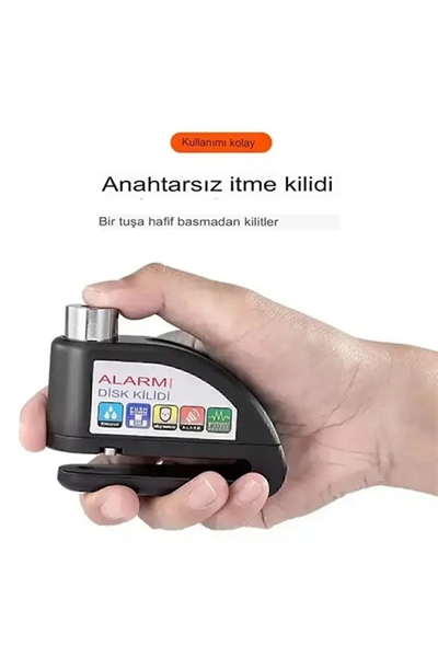 Alarmlı Disk Kilidi Motorsiklet Scooter Bisiklet Sesli Alarm 110 Desibel Yüksek Ses