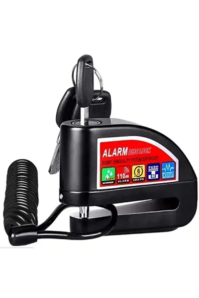 Alarmlı Disk Kilidi Motorsiklet Scooter Bisiklet Sesli Alarm 110 Desibel Yüksek Ses