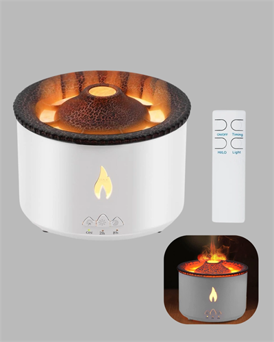 Alev Efektli Aromaterapi Difüzörü – 360 ml Su Hazneli, Sessiz ve Zaman Ayarlı