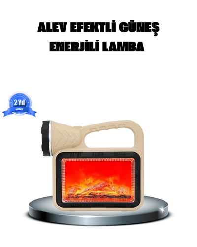 Alev Efektli Solar Lamba COB Işıklı Taşınabilir Bahçe Kamp Aydınlatma