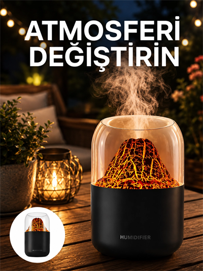 Alev Efektli Ultrasonik Difüzör – Sessiz Çalışma Yeni Nesil