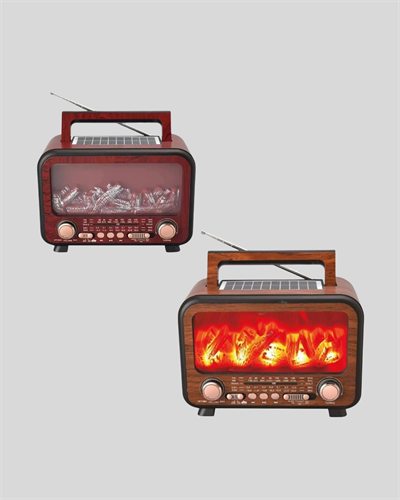 Alev Işığı Efektli Solar Bluetooth Hoparlör Radyo Destekli Taşınabilir Model