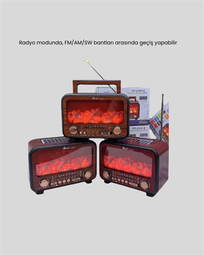 Alev Işığı Efektli Solar Bluetooth Hoparlör Radyo Destekli Taşınabilir Model