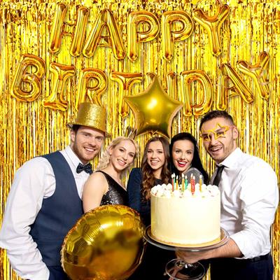 Altın Gold Renk Ekstra Metalize Parlak Saçaklı Arka Fon Perde İthal A Kalite 1x2 Metre (3936)