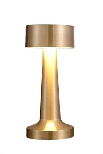 Altın Rengi Masa ve Gece Lambası Dokunmatik Şarjlı Masa Lambası