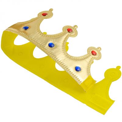 Altın Renk Kumaş Malzemeden İmal Yetişkin ve Çocuk Kral Tacı 55 cm (3936)