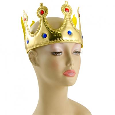 Altın Renk Kumaş Malzemeden İmal Yetişkin ve Çocuk Kral Tacı 55 cm (3936)