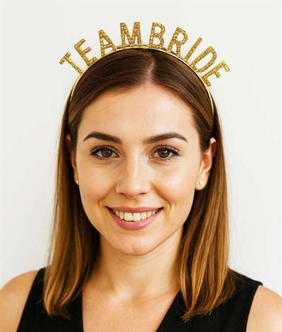 Altın Renk Team Bride Taç Plastik – Gelin ve Nedime Tacı (3936)