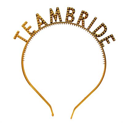 Altın Renk Team Bride Taç Plastik – Gelin ve Nedime Tacı (3936)