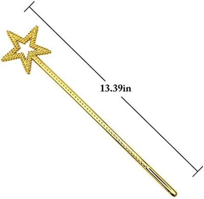 Altın Renk Yıldız Peri Asası Peri Değneği 34 cm 1 Adet (3936)