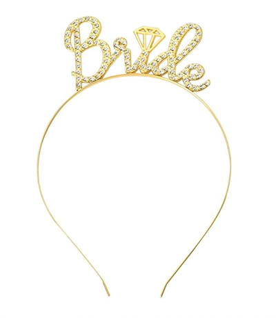 Altın Renkli Taşlı “bride” Gelin Tacı – El Yazısı Yazı Tipiyle