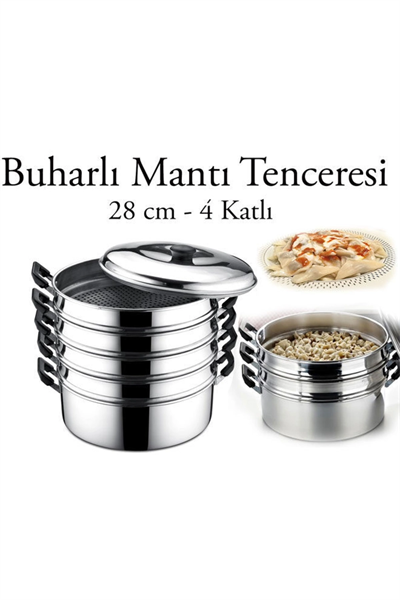 Alüminyum 6 parça mantı tencere seti metalik renk pişirme için uygun - Ev & Mobilya