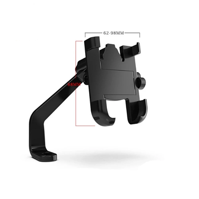 Alüminyum Gövdeli Metal Ayna Bağlantılı Motosiklet Telefon Tutucu 7 İnç Xl